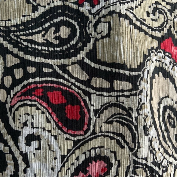 Bob Mackie Studio Plus Size 18 Sheer Layered Paisley Beaded V Neck Top Blouse - Picture 8 of 13